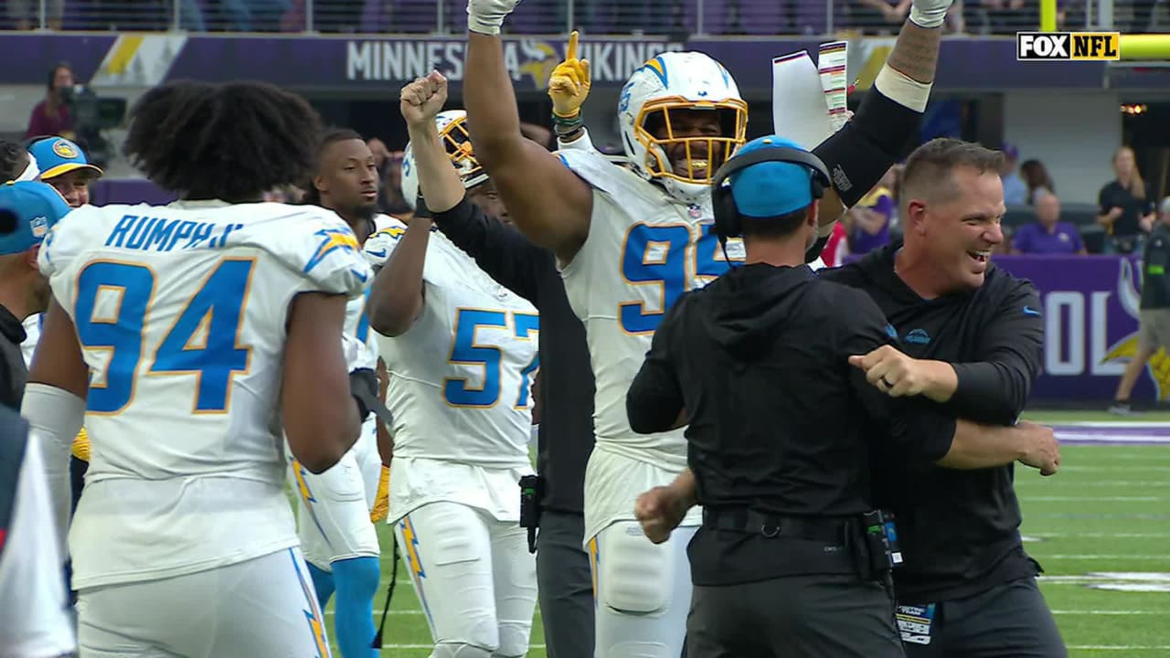 Chargers' Kenneth Murray picks off Kirk Cousins in the end zone to end  Vikings comeback, NFL Highlights