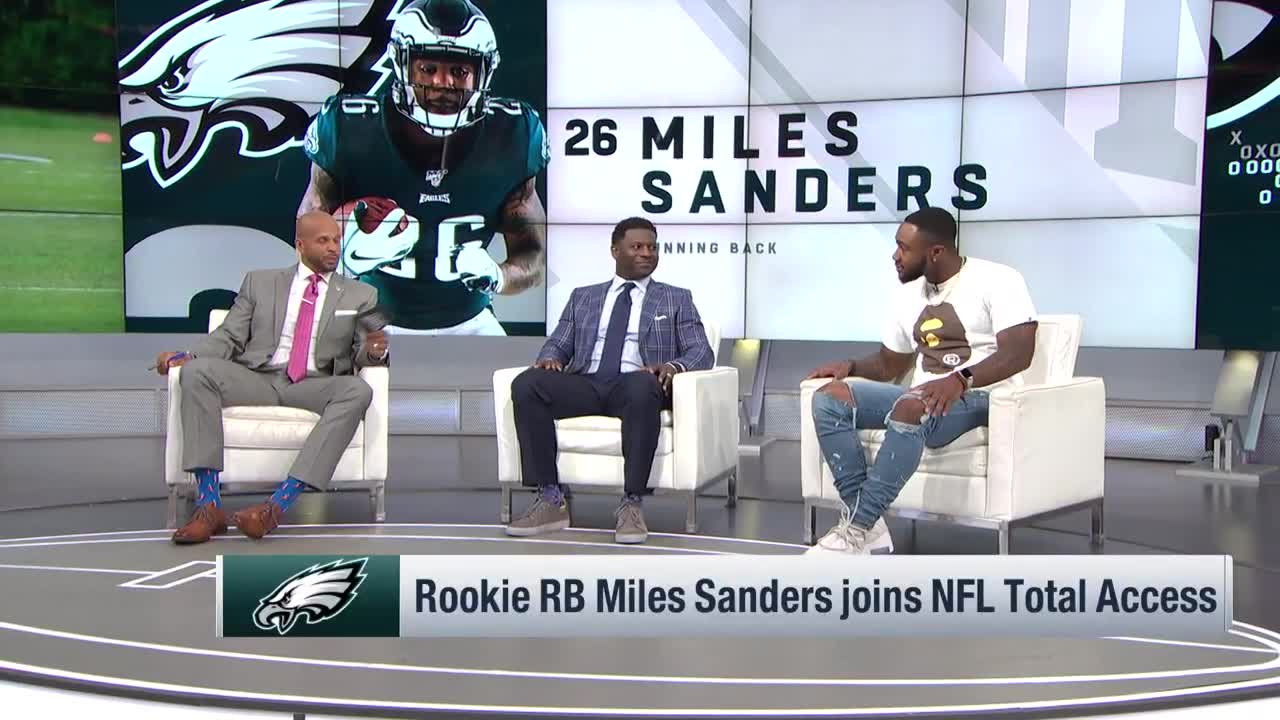 Philadelphia Eagles running back Miles Sanders and King Salley