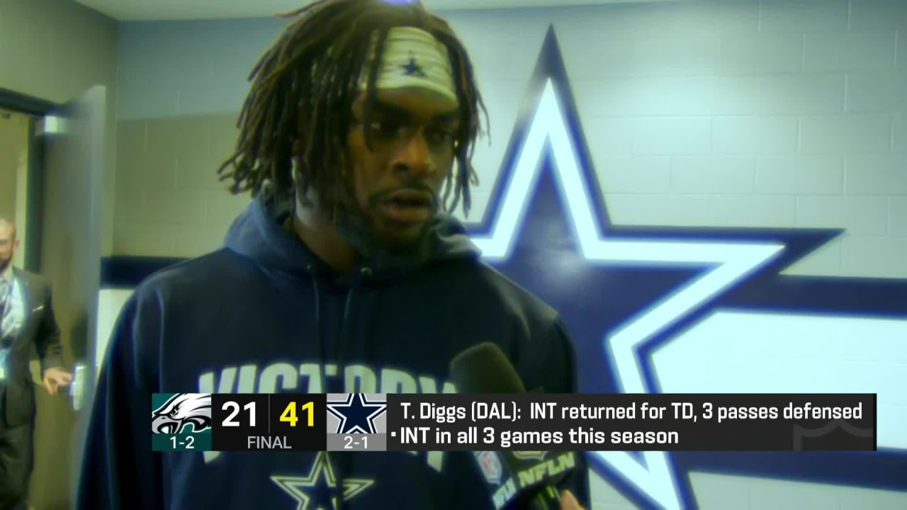 Dallas Cowboys cornerback Trevon Diggs says his son asked for a pick