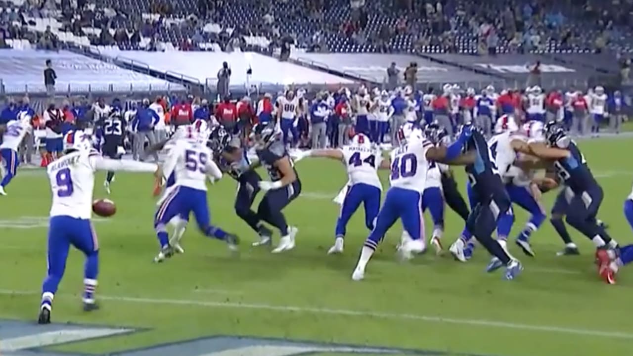 Buffalo Bills punter Corey Bojorquez (9) gets off a kick during