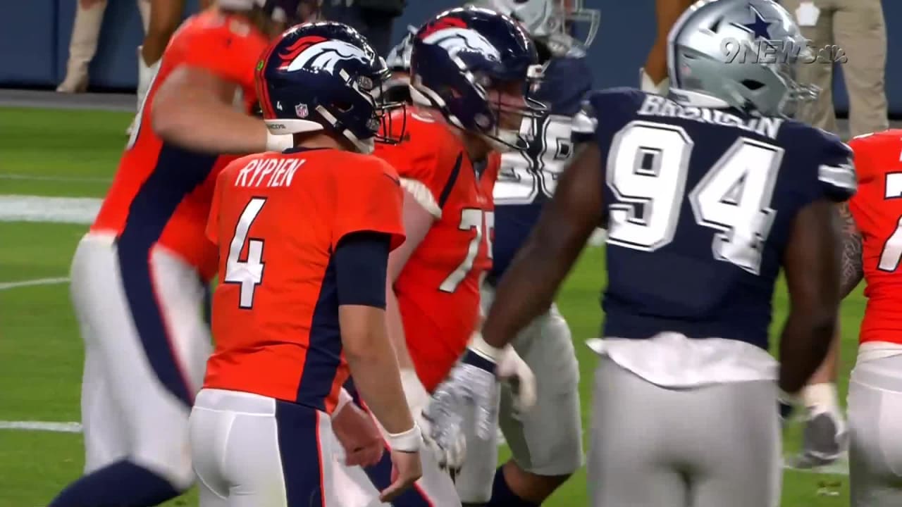 Denver Broncos wide receiver Jalen Virgil (15) warms up before an