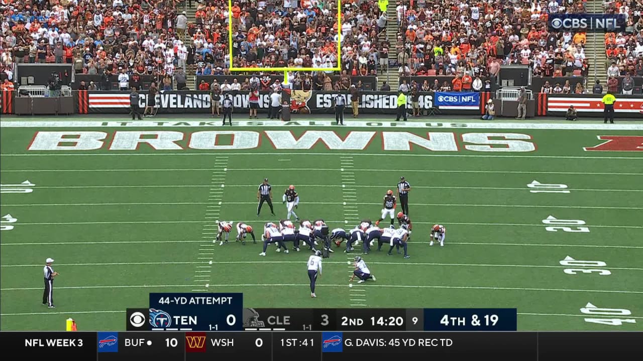 Tennessee Titans kicker Nick Folk's 44-yard FG ties game vs. Cleveland  Browns