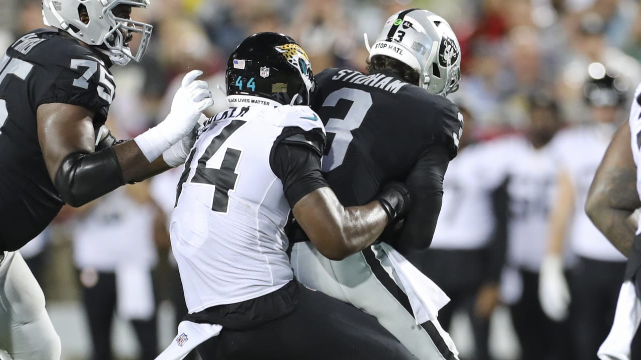 Jacksonville Jaguars rookie outside linebacker Travon Walker sacks Las