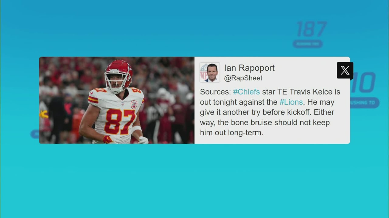 Kansas City Chiefs TE Travis Kelce OUT vs. Detroit Lions - Pride