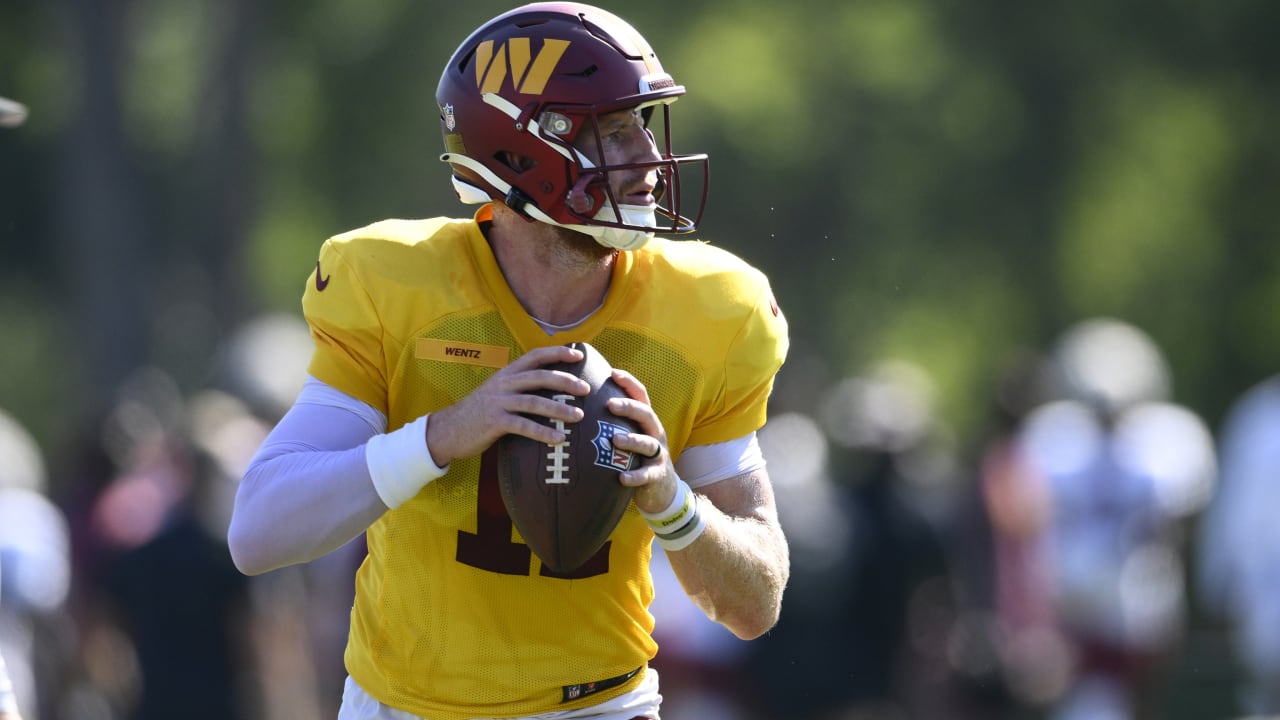 Carson Wentz, Commanders' new QB1, settles in as training camp