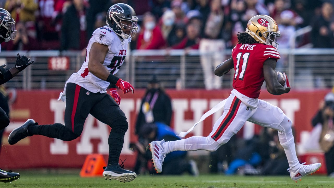 Los Angeles Rams linebacker Ernest Jones (53) tackles San Francisco 49ers  wide receiver Brandon Aiyuk (11) during an NFL football game, Sunday, Sept.  17, 2023, in Inglewood, Calif. (AP Photo/Kyusung Gong Stock Photo - Alamy