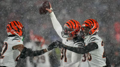 Evan McPherson Cincinnati Bengals Unsigned Kicks in Snow Photograph