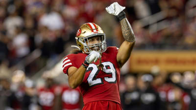 Talanoa Hufanga Intercepts a Matthew Stafford Pass for a Pick-Six