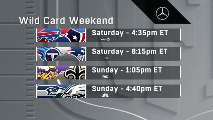 NFL playoffs, Super Wild Card Weekend schedule, dates, times, TV - AS USA