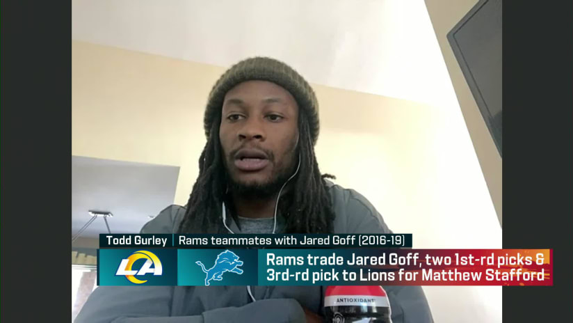 Todd Gurley reacts to Rams trading Jared Goff to Lions