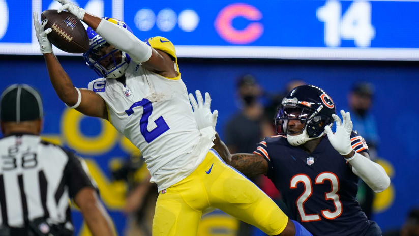 Los Angeles Rams quarterback Matthew Stafford warms up before an NFL  football game against the Chicago Bears, Sunday, Sept. 12, 2021, in  Inglewood, Calif. (AP Photo/Jae C. Hong Stock Photo - Alamy