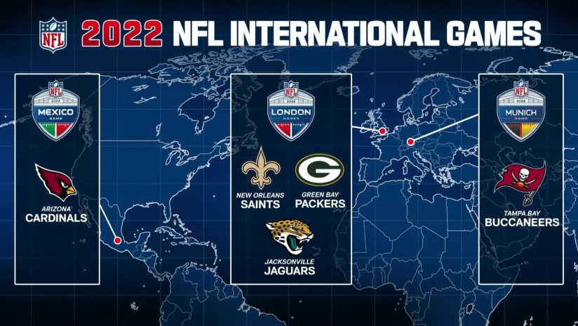 Packers, Buccaneers, Cardinals, Jaguars, Saints to play international games  in 2022