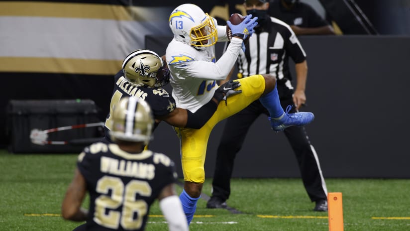 Oakland Raiders cornerback T.J. Carrie (38) breaks up a pass intended for  Los Angeles Chargers wide receiver Keenan Allen (13) during an NFL game at  StubHub Center in Carson, Calif. on Sunday