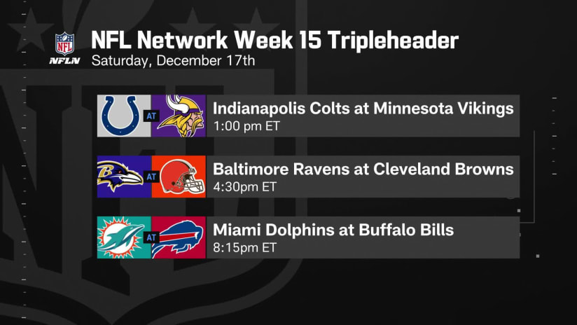 NFL announces Week 15 Saturday tripleheader on NFL Network
