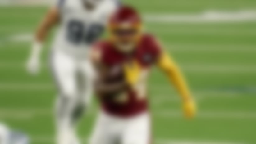 Anyone unaware of Antonio Gibson's burgeoning potential got a heaping helping along with their Thanksgiving turkey Thursday afternoon.
Washington's rookie RB galloped all over the Cowboys, tallying 115 rushing yards and three TDs.