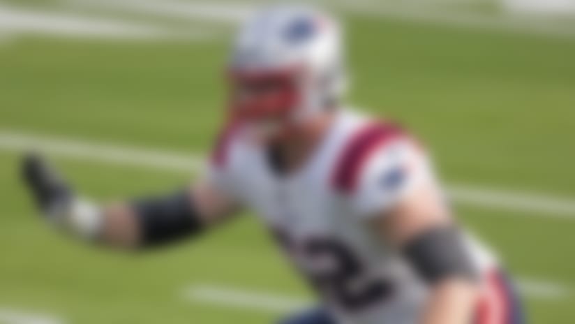 New England Patriots offensive guard Joe Thuney (62) blocks during an NFL football game against the Los Angeles Chargers, Sunday, Dec. 6, 2020, in Inglewood, Calif. The Patriots defeated the Chargers, 45-0. (Ryan Kang via AP)
