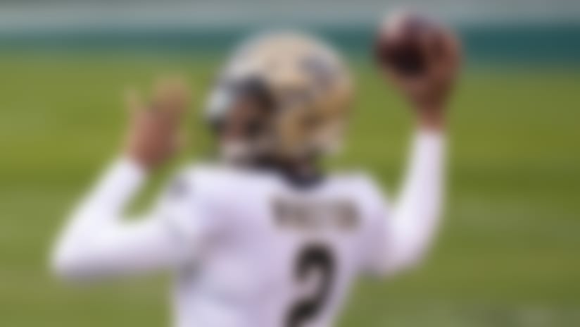 New Orleans Saints quarterback Jameis Winston (2) in action prior to the NFL football game against the Philadelphia Eagles, Sunday, Dec. 13, 2020, in Philadelphia. (AP Photo/Chris Szagola)