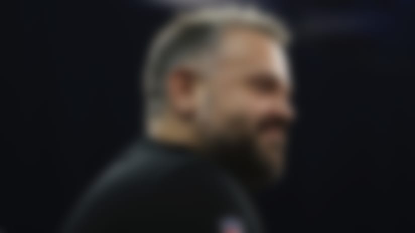 Carolina Panthers head coach Matt Rhule speaks to the media during a press conference at the NFL football scouting combine, Tuesday, Feb. 25, 2020, in Indianapolis. (Aaron M. Sprecher via AP)