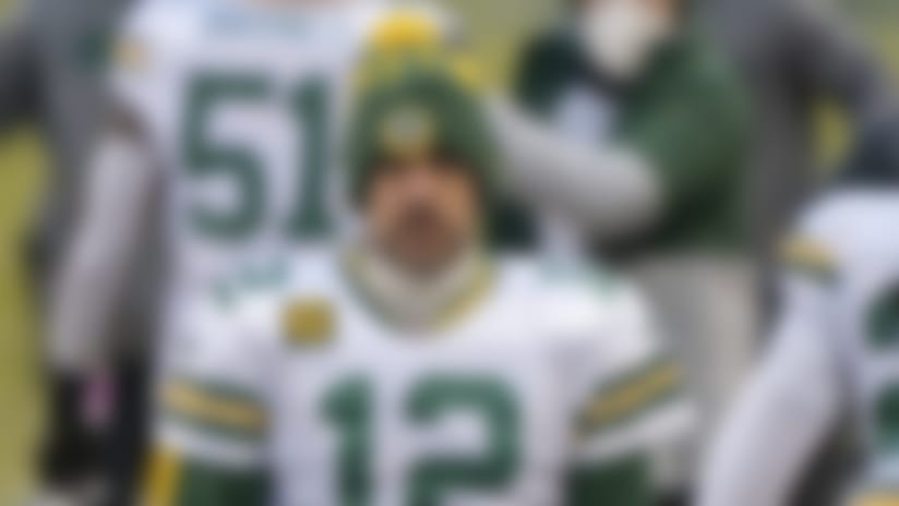 Green Bay Packers quarterback Aaron Rodgers (12) on the field prior to an NFL football game against the Chicago Bears, Sunday, Jan 3, 2021, in Chicago. The Packers beat the Bears 35-16. (Todd Rosenberg via AP)