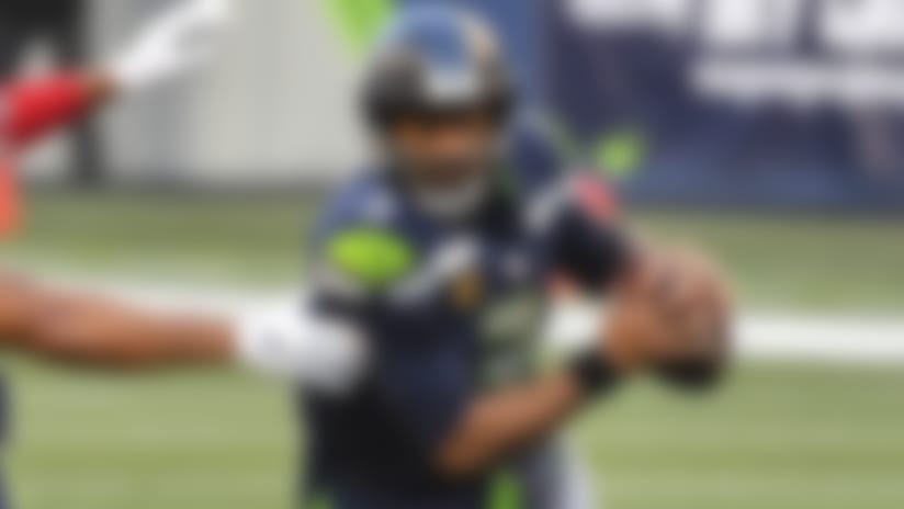 Seattle Seahawks quarterback Russell Wilson (3) runs with the ball during the second half of an NFL football game against the New York Giants, Sunday, Dec. 6, 2020 in Seattle. The Giants defeated the Seahawks 17-12. (Alika Jenner via AP)