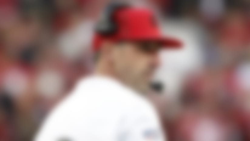 San Francisco 49ers head coach Kyle Shanahan watches during the second half of an NFL football game against the Atlanta Falcons in Santa Clara, Calif., Sunday, Dec. 15, 2019. (AP Photo/Josie Lepe)