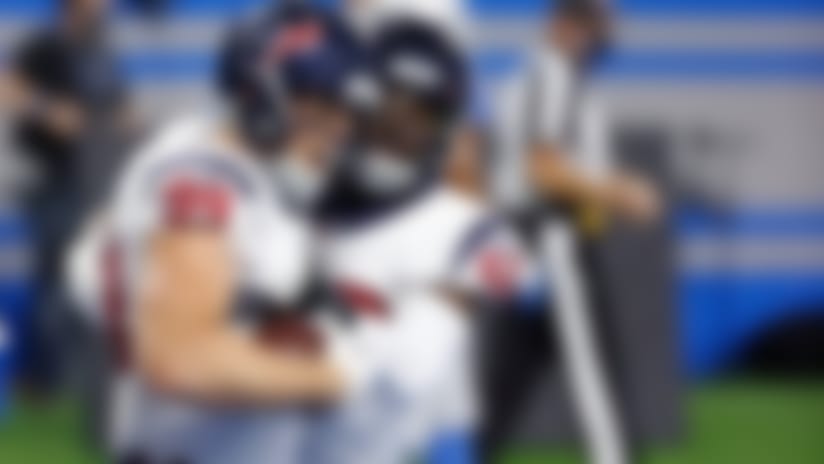 Houston Texans defensive end J.J. Watt's pick-6 jump started the team's lethargic play on Thanksgiving.