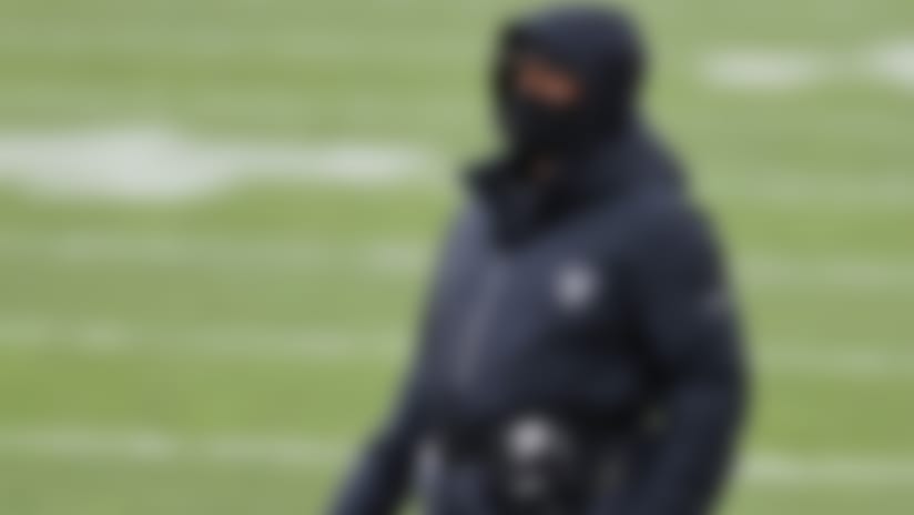 Las Vegas Raiders head coach Jon Gruden watches during the first quarter of an NFL football game against the Cleveland Browns, Sunday, Nov. 1, 2020, in Cleveland. (AP Photo/Ron Schwane)
