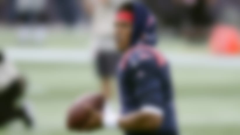 New England Patriots quarterback Cam Newton warms up before an NFL football game against the Las Vegas Raiders, Sunday, Sept. 27, 2020, in Foxborough, Mass. (AP Photo/Charles Krupa)