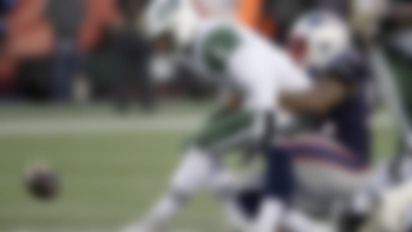 Harrison contributed immediately in his first game with the Patriots, sacking Jets quarterback Bryce Petty twice.