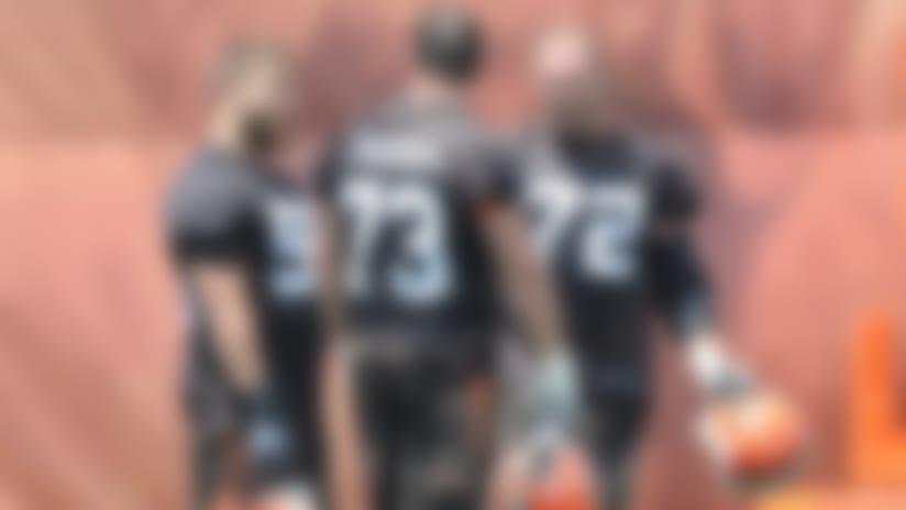 Joe Thomas and Mitchell Schwartz (right), who spent multiple seasons in Cleveland with Alex Mack (left), both say Mack has an outsized impact for a center.