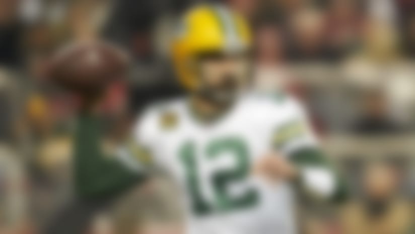 Green Bay Packers quarterback Aaron Rodgers (12) passes during the NFL NFC Championship football game against the San Francisco 49ers, Sunday, Jan. 19, 2020, in Santa Clara, Calif. The 49ers beat the Packers 37-20. (Cooper Neill via AP)