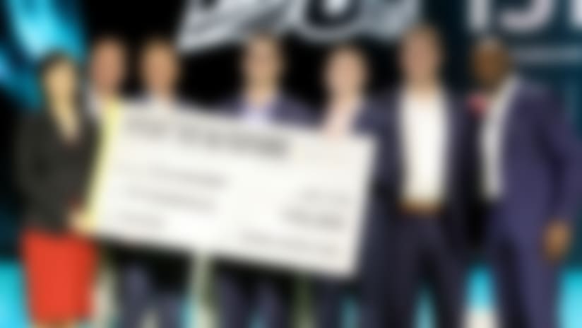 Protect3d accepts their check at the 1st and Future competition.