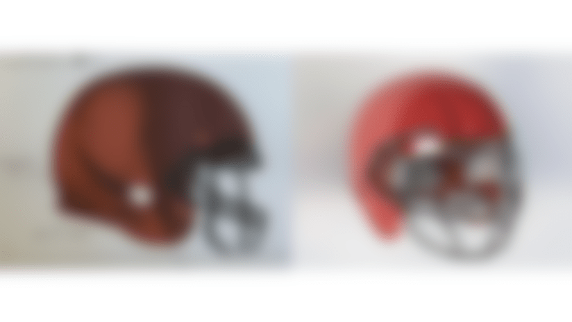 Left: An early design sketch of the ARK helmet. Right: A prototype energy-absorbing ARK helmet.