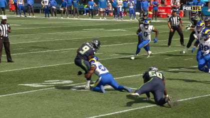 Los Angeles Rams linebacker Ernest Jones obliterates the blitz pickup for a  relentless sack on Cincinnati Bengals quarterback Joe Burrow