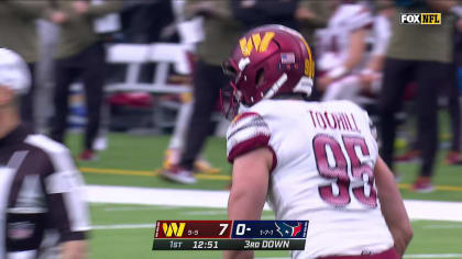 Washington Commanders defensive end Casey Toohill (95) runs during