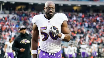 Baltimore Ravens linebacker Justin Houston (50) runs during an NFL