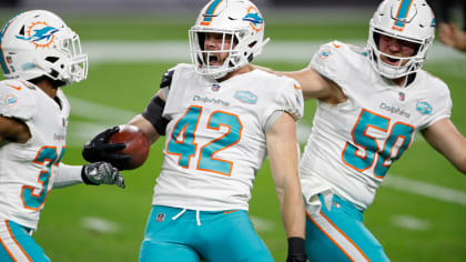 Miami Dolphins defensive back Clayton Fejedelem (42) waits for a