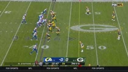 Los Angeles Rams cornerback Robert Rochell catches Green Bay Packers wide  receiver Randall Cobb's muffed punt in mid-air for takeaway