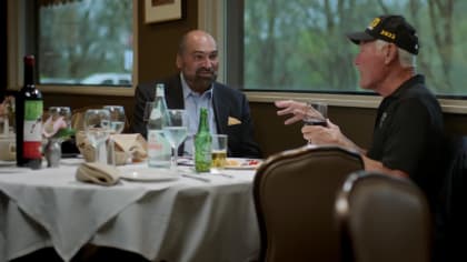 A Football Life': Pittsburgh Steelers Pro Football Hall of Fame running  back Franco Harris talks 'The Immaculate Reception' with Oakland Raiders  linebacker Phil Villapiano