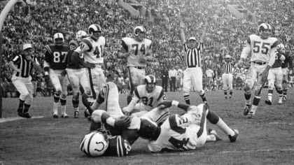 The Colts beat the Rams in Los Angeles in December of 1968 -- shortly after then-Rams owner Dan Reeves suggested to Carroll Rosenbloom, then owner of the Colts, that Rosenbloom should take over his franchise, according to Rosenbloom's recollection. (Associated Press)