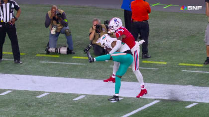 Miami Dolphins cornerback Xavien Howard toe-taps the sideline for a  highlight-reel interception