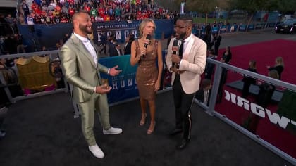 Dallas Cowboys quarterback Dak Prescott catches up with NFL Network's  Melissa Stark, Nate Burleson at NFL Honors red carpet