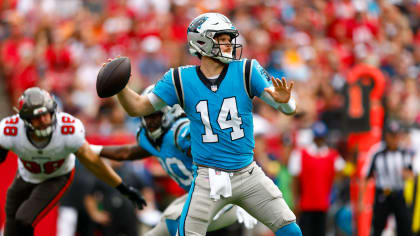 Carolina Panthers tight end Tommy Tremble (82) wears a Salute to