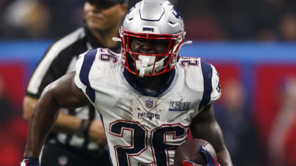 JAMES DEVELIN Patriots running back celebrates scoring a touchdown