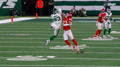 Kansas City Chiefs running back Isiah Pacheco bulldozes and spins off a  defender for an 11-yard gain