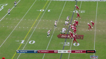 Arizona Cardinals quarterback Blough preserves Cardinals' comeback hopes  with a pressured 25-yard throw to Cardinals wide receiver Daniel Arias