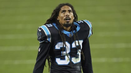 Carolina Panthers defensive back Tre Boston (33) and cornerback