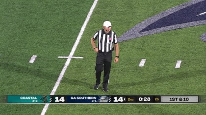 Georgia Southern Eagles running back Jalen White darts downfield for  29-yard rush