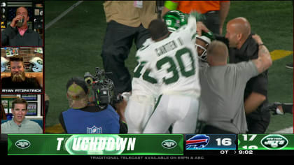 Bills' Josh Allen Sports Ryan Fitzpatrick Jersey in Pregame vs