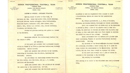 Sept. 17, 1920 -- The Founding of the NFL